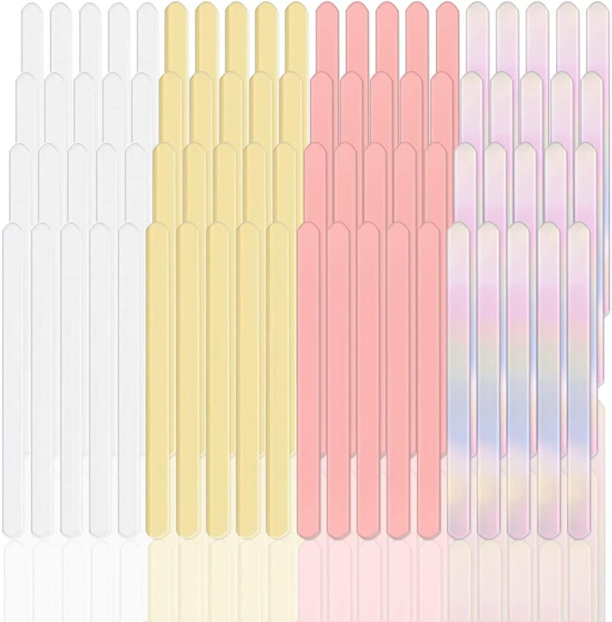 80 Reusable Acrylic Cakesicle & Popsicle Sticks – 4.5" Mirror Mini Ice Cream Sticks for DIY Ice Cream, Candy, Cake Pops & Party Treats (Mixed Colors)